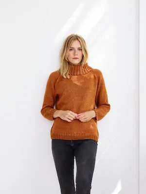 Anna - sweater med krave - strikkekit