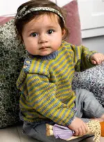 Stribet baby sweater - kit